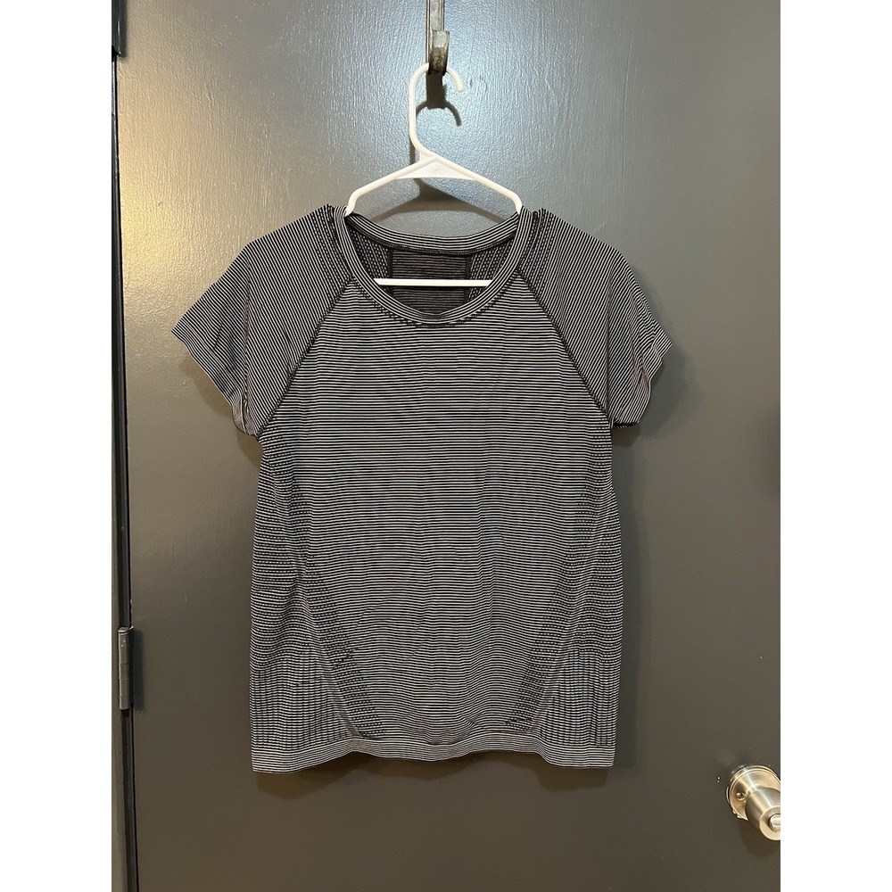 Athleta Seamless Short Sleeve Top Black Womens Sz M/L